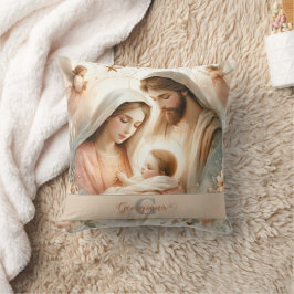 Personlig Blommigt Vattenfärg Baby Jesus Nativitet Kudde