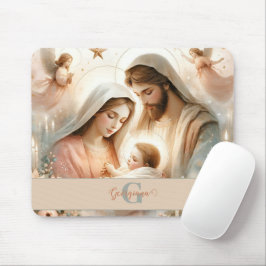 Personlig Blommigt Vattenfärg Baby Jesus Nativitet Musmatta