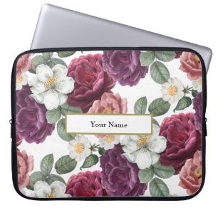 Personlig Blommigt Vintage Bärbar dator Fodral Sle