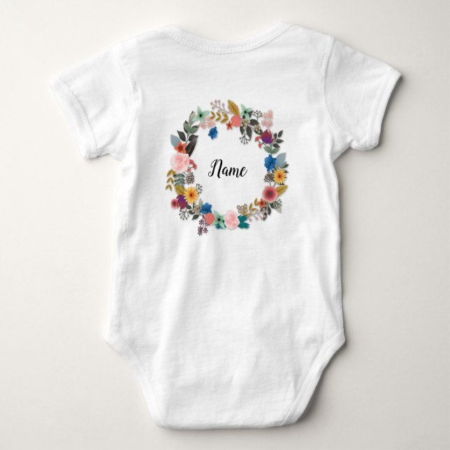 PERSONLIG BLOMMIGT WREATH ROMPER T SHIRT (Baksida)