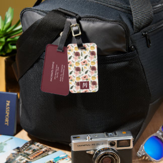 Personlig Blommigtar för söt Vintage Bagagebricka