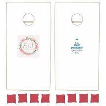 Personlig blommonogram Bröllop Cornhole Set