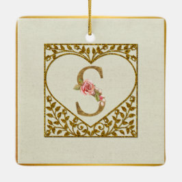 Personlig blommonogram, från A till Ö Julgransprydnad Keramik