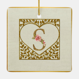 Personlig blommonogram, från A till Ö Julgransprydnad Keramik