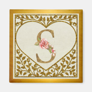 Personlig blommonogram, från A till Ö Magnet