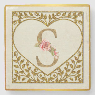 Personlig blommonogram, från A till Ö Stenunderlägg
