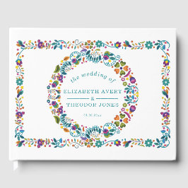 Personlig Blommönster Mexikanska Bröllop Gästböcker