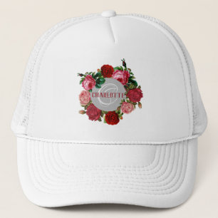 Personlig Blommönster Monogram Namn Keps