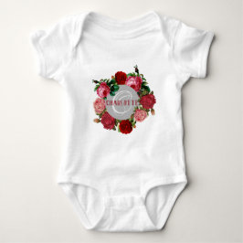 Personlig Blommönster Monogram Namn T Shirt