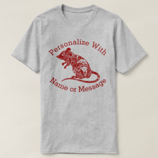 PERSONLIG Blommönster Råtta / mus T Shirt
