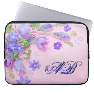 Personlig blommönstrad initial datorskydd – 13" laptop fodral
