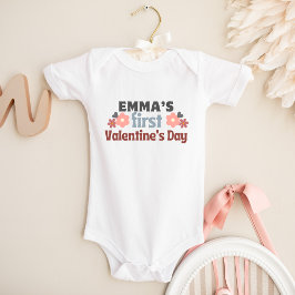 Personlig Blommor första Alla hjärtans dag, kute T Shirt