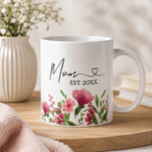 Personlig blomster-mammamugg – Årspresent för mamm