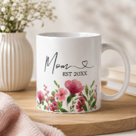 Personlig blomster-mammamugg – Årspresent för mamm Kaffemugg
