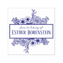 Personlig blomster Namn Bokstämpel