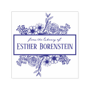 Personlig blomster Namn Bokstämpel Självfärgande Stämpel