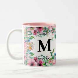 personlig blomster namn mugg