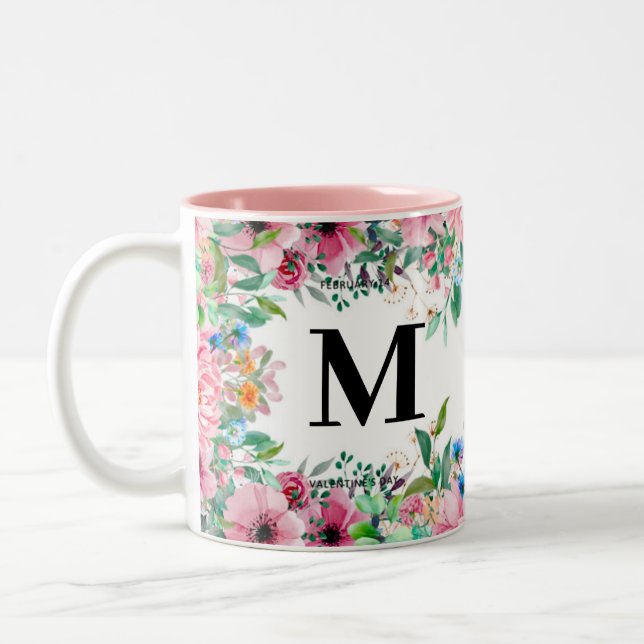 personlig blomster namn mugg (Vänster)