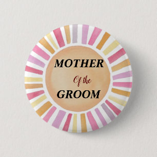 Personlig blomster shabby chic mor till brudgum knapp