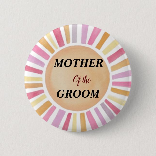 Personlig blomster shabby chic mor till brudgum knapp (Framsida)
