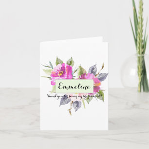 Personlig blomster tack brudtjänst kort