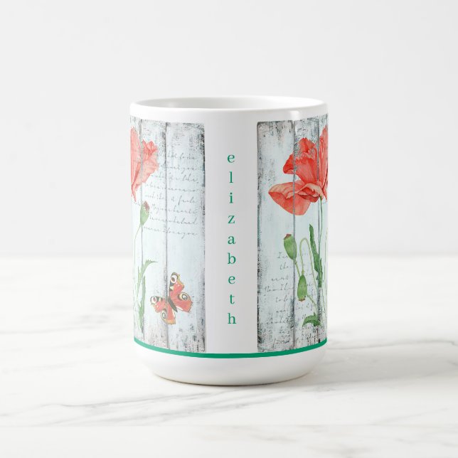 Personlig blomsterberättelse kaffemugg (Center)