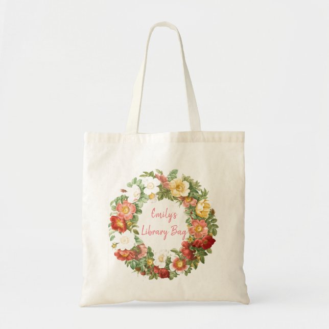 Personlig blomsterbibliotek tygkasse (Framsidan)