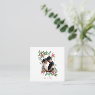 Personlig blomsterbukett med foto för bröllop tilläggskort