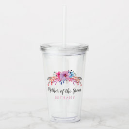 Personlig blomsterbukett till brudgummens mor take away mugg