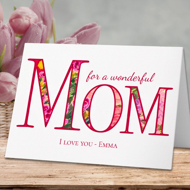 Personlig blomsterdag för mamma - Jag älskar dig m Kort (Skapare uppladdad)