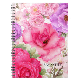 Personlig blomsterdesign anteckningsbok