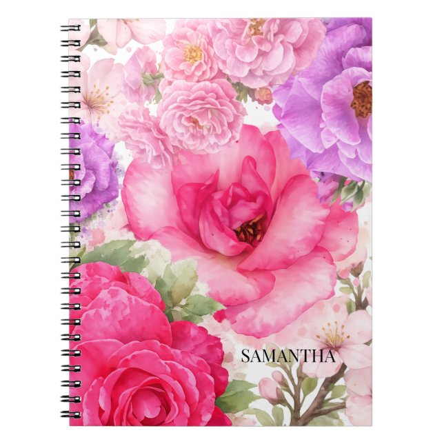 Personlig blomsterdesign anteckningsbok (Framsidan)