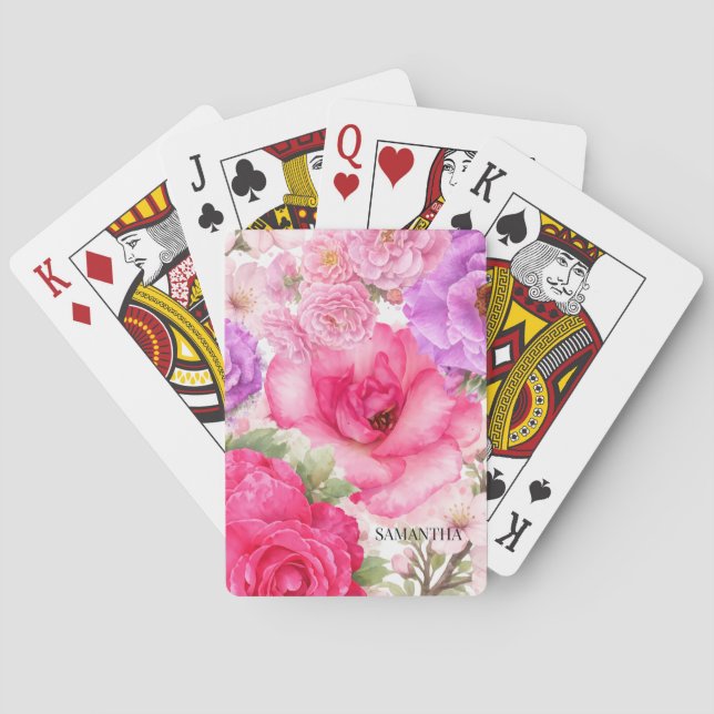 Personlig blomsterdesign casinokort (Baksidan)