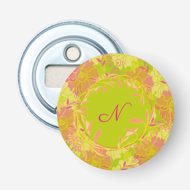 Personlig blomsterdesign flasköppnare (Framsidan)