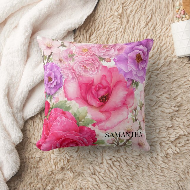Personlig blomsterdesign kudde (Filt)