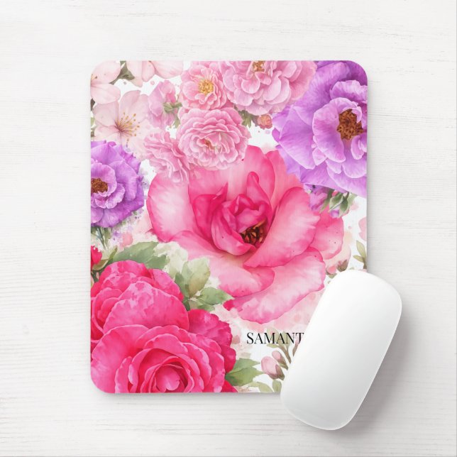 Personlig blomsterdesign musmatta (Med mus)