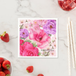 Personlig blomsterdesign pappersservett