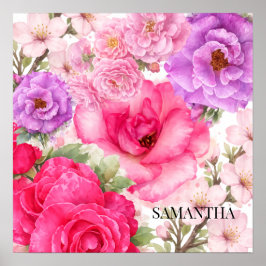 Personlig blomsterdesign poster