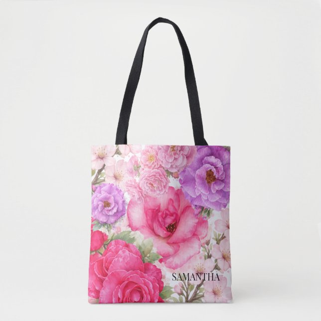 Personlig blomsterdesign tygkasse (Framsida)