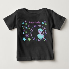 Personlig blomsterdräkt för bebisdinosaurie t shirt