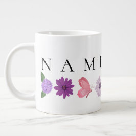 Personlig blomsterfödelsedagspresent lägg till der jumbo mugg