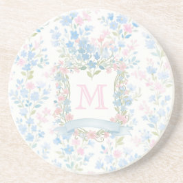 Personlig blomsterinitial sandstensundersats underlägg