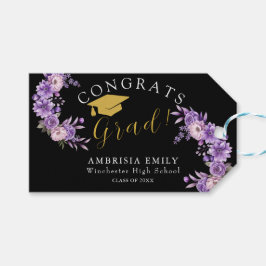 Personlig blomsterinspirerad snygg examensgratulat presentetikett