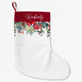 Personlig blomsterjul liten julstrumpa