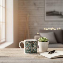 Personlig blomsterkaffekopp i miniatyr espressomugg