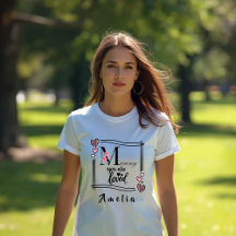 Personlig blomsterklänning för Mamma T-shirt