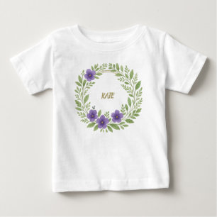 Personlig blomsterkrans – eget namn t shirt