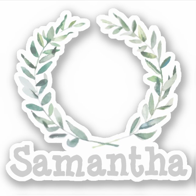 Personlig blomsterkrans klistermärken (Framsida)