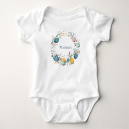 Personlig Blomsterkrans med Namn Påskägg T Shirt