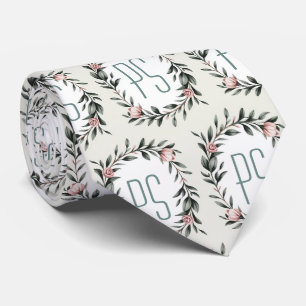 Personlig blomsterkrans monogram slips
